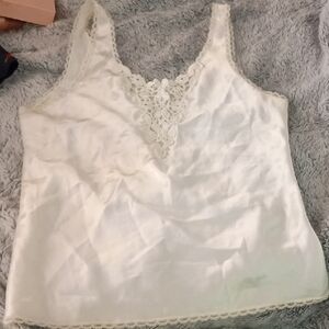 Lace Trim White Tank Top